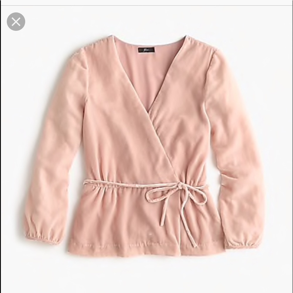 J Crew Faux Wrap Top in drapey velvet